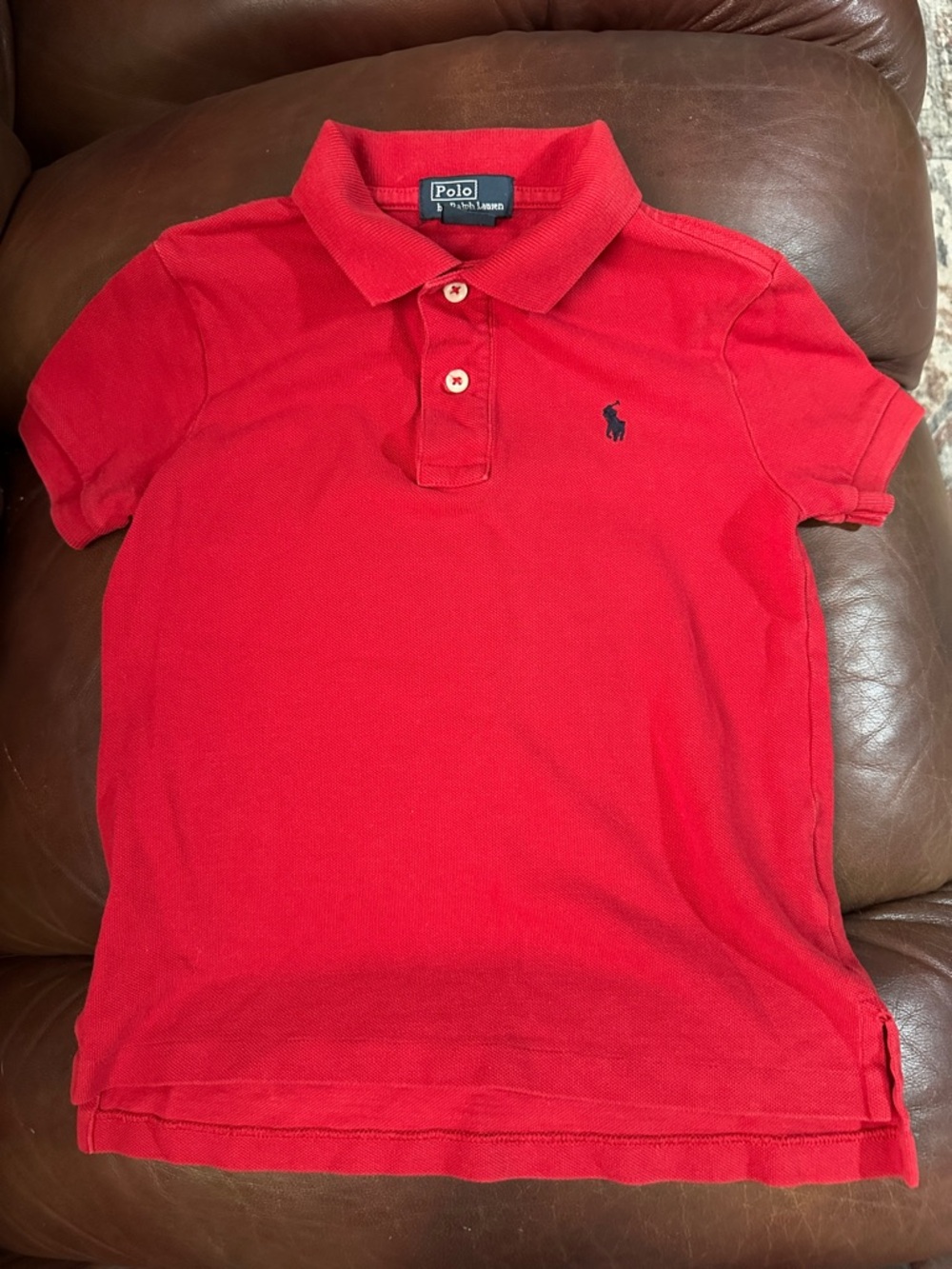 Ralph Lauren Red Boys' Polo with Navy Pony